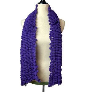 Handmade Chunky Knit Long Scarf Solid Purple, Cozy & Stylish Winter Wrap